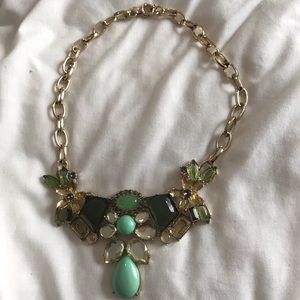 Green Jeweled Statement Necklace